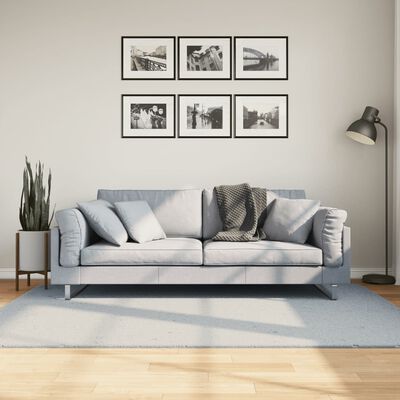 vidaXL Vloerkleed HUARTE laagpolig zacht wasbaar 140x200 cm blauw