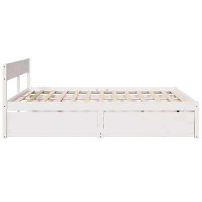 vidaXL Bedframe zonder matras massief grenenhout wit 180x200 cm