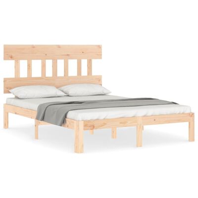 vidaXL Bedframe met hoofdbord massief hout 140x190 cm