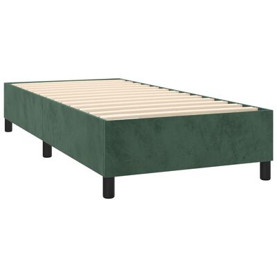 vidaXL Boxspring met matras fluweel donkergroen 100x200 cm