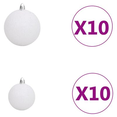 vidaXL Kunstkerstboom met verlichting en kerstballen 910 takken 210 cm