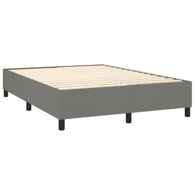 vidaXL Boxspring met matras stof donkergrijs 140x200 cm