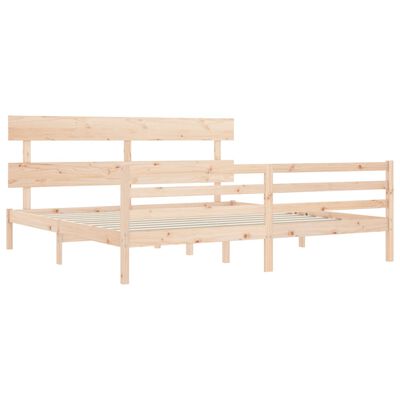 vidaXL Bedframe met hoofdbord massief hout