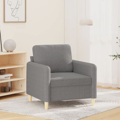 vidaXL Fauteuil 60 cm stof lichtgrijs