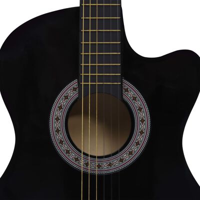 vidaXL Gitaar cutaway met 6 snaren western klassiek 38" zwart