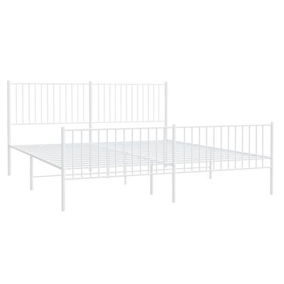 vidaXL Bedframe met hoofd- en voeteneinde metaal wit 200x200 cm