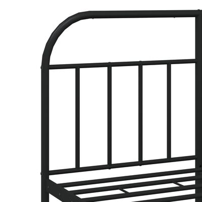 vidaXL Bedframe met hoofd- en voeteneinde metaal zwart 135x190 cm