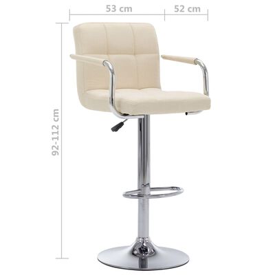 vidaXL Barstoelen 2 st stof crème