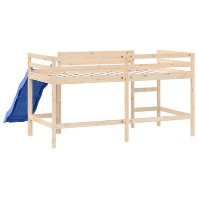 vidaXL Kinderhoogslaper met glijbaan massief grenenhout 90x190 cm