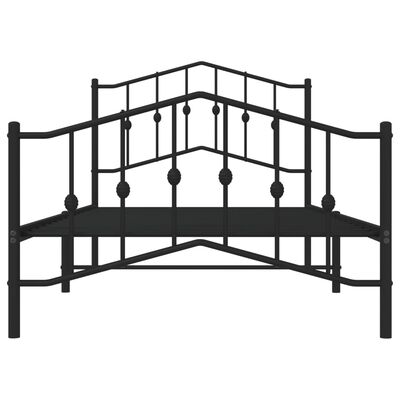 vidaXL Bedframe met hoofd- en voeteneinde metaal zwart 100x190 cm