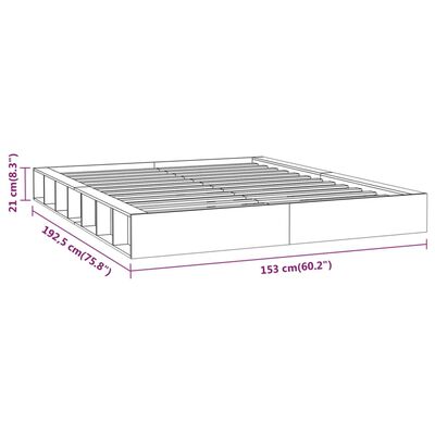 vidaXL Bedframe massief hout zwart 135x190 cm