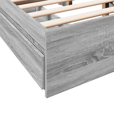 vidaXL Bedframe met lades bewerkt hout grijs sonoma eiken 135x190 cm