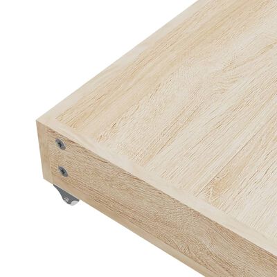 vidaXL Bedlades 2 st bewerkt hout en fluweel blauw