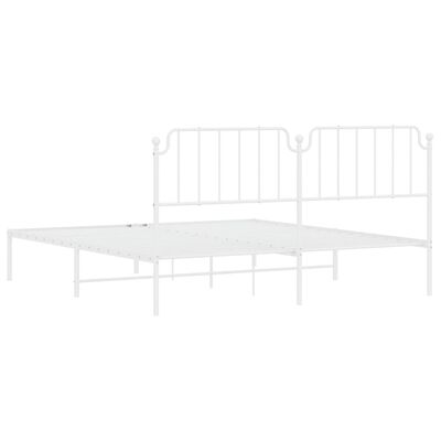 vidaXL Bedframe met hoofdbord metaal wit 180x200 cm