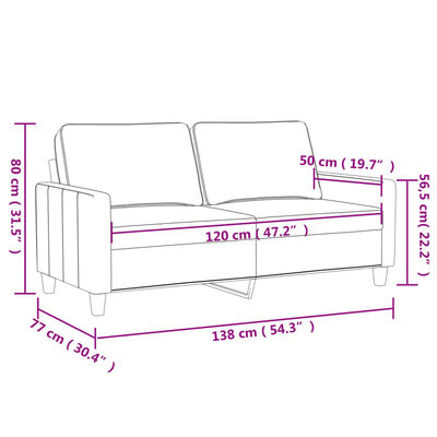 vidaXL Tweezitsbank 120 cm stof wijnrood