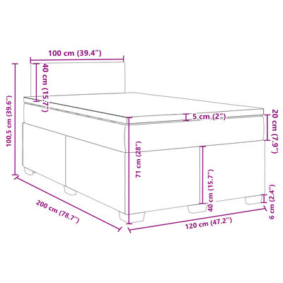 vidaXL Boxspring met matras fluweel roze 120x200 cm