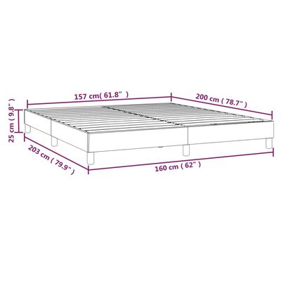 vidaXL Bedframe stof taupe 160x200 cm