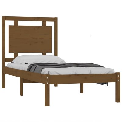 vidaXL Bedframe massief hout honingbruin 100x200 cm