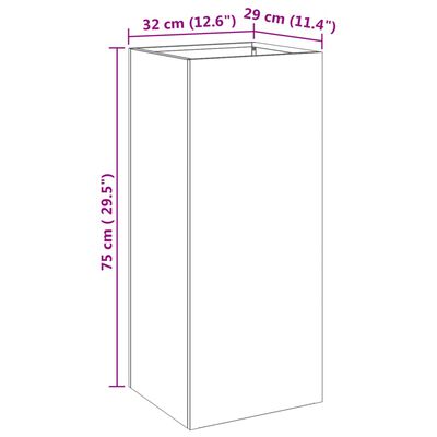 vidaXL Plantenbak 32x29x75 cm roestvrij staal zilverkleurig