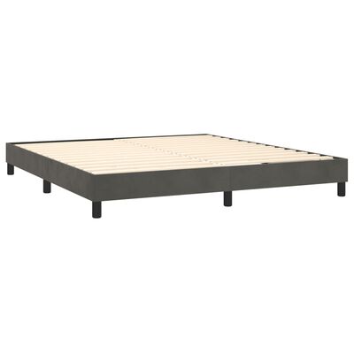 vidaXL Bedframe fluweel donkergrijs 180x200 cm