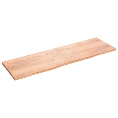 vidaXL Wandschap 200x60x(2-4)cm behandeld massief eikenhout lichtbruin