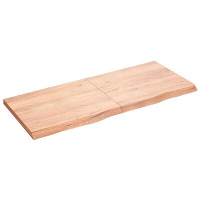 vidaXL Wandschap 120x50x(2-4)cm behandeld massief eikenhout lichtbruin