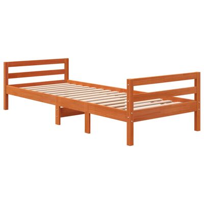 vidaXL Bedframe zonder matras massief grenenhout wasbruin 90x190 cm