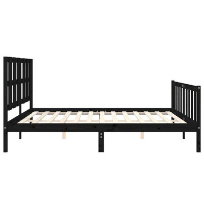 vidaXL Bedframe met hoofdbord massief hout zwart 180x200 cm