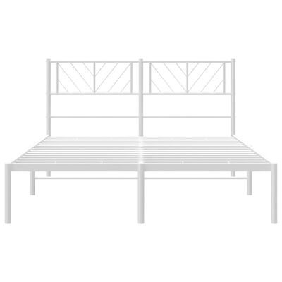 vidaXL Bedframe met hoofdbord metaal wit 140x200 cm