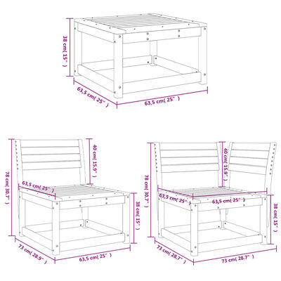 vidaXL 7-delige Loungeset massief grenenhout