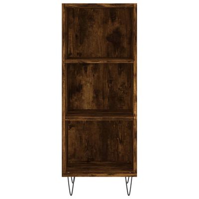 vidaXL Hoge kast 34,5x34x180 cm bewerkt hout gerookt eikenkleurig