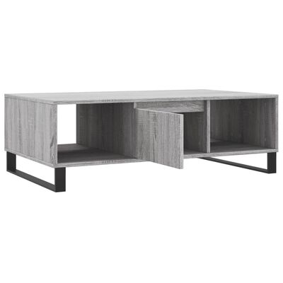 vidaXL Salontafel 104x60x35 cm bewerkt hout grijs sonoma