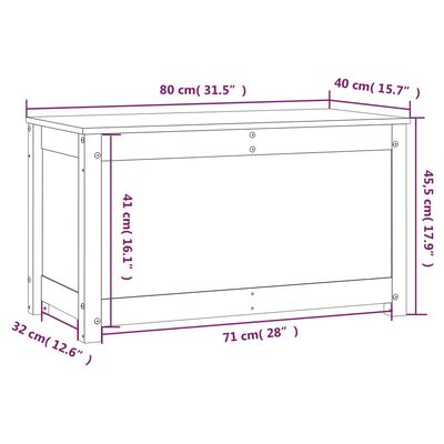 vidaXL Opbergbox honingbruin 80x40x45,5 cm massief grenenhout