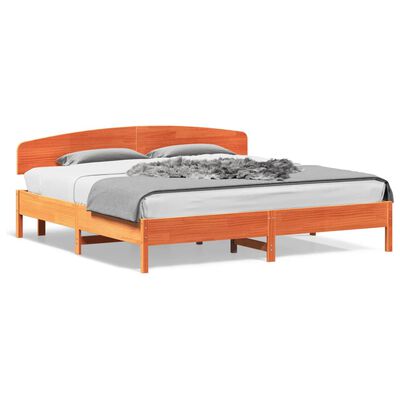 vidaXL Bedframe zonder matras massief grenenhout wasbruin 200x200 cm