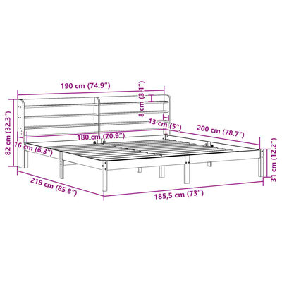 vidaXL Bedframe zonder matras massief grenenhout wit 180x200 cm