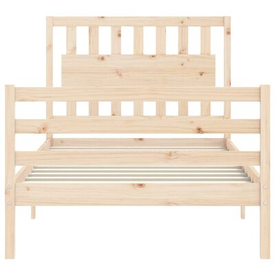 vidaXL Bedframe met hoofdbord massief hout 100x200 cm