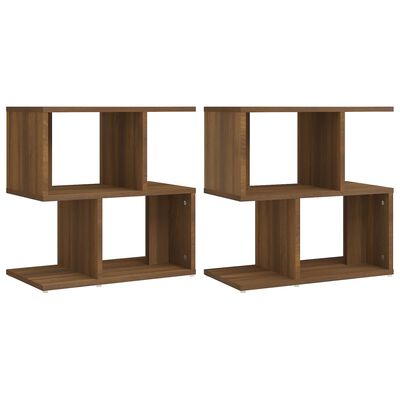 vidaXL Nachtkastjes 2 st 50x30x51,5 cm bewerkt hout bruin eikenkleur