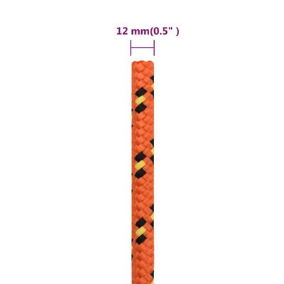 vidaXL Boottouw 12 mm 50 m polypropyleen oranje