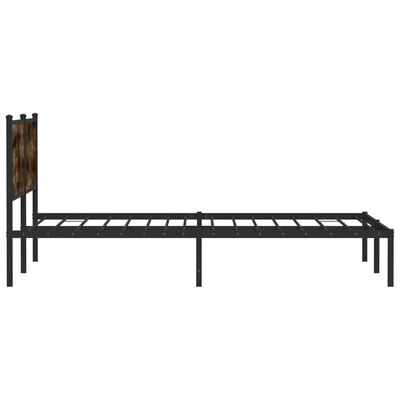 vidaXL Bedframe zonder matras metaal gerookt eikenkleurig 160x200 cm