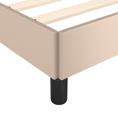 vidaXL Bedframe met hoofdbord kunstleer cappuccinokleurig 90x200 cm