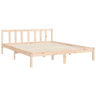 vidaXL Bedframe met hoofdbord massief hout