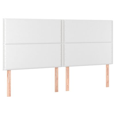 vidaXL Hoofdbord LED 180x5x118/128 cm kunstleer wit