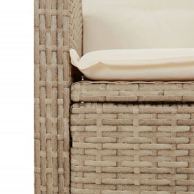 vidaXL Tuinstoel verstelbaar met kussens poly rattan beige