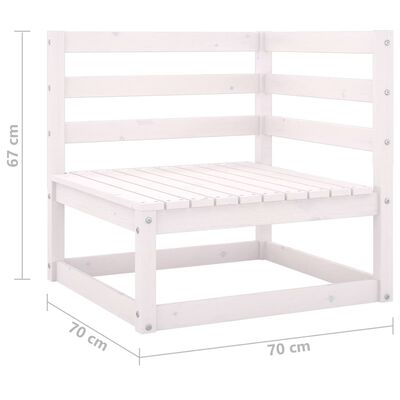 vidaXL Tuinhoekbanken 2 st massief grenenhout wit