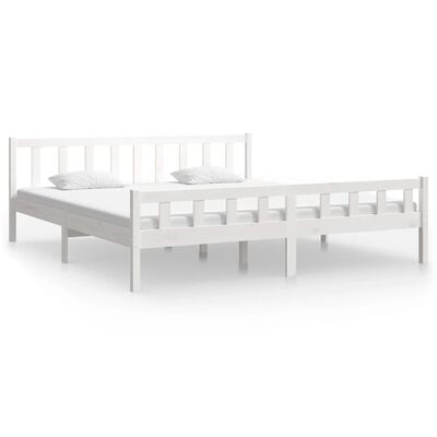 vidaXL Bedframe massief hout wit 160x200 cm