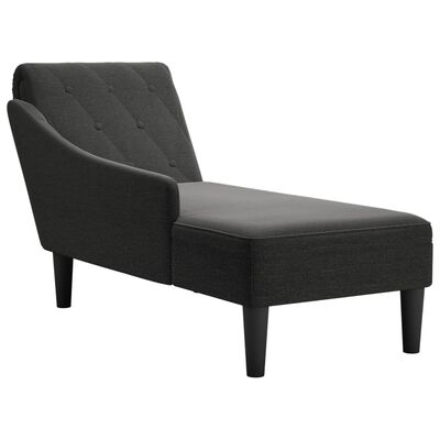 vidaXL Chaise longue met kussen en rechterarmleuning stof zwart