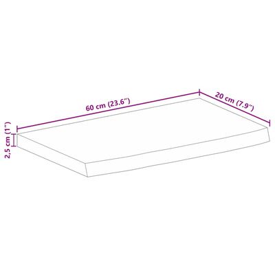 vidaXL Tafelblad met natuurlijke rand 60x20x2,5 cm massief mangohout