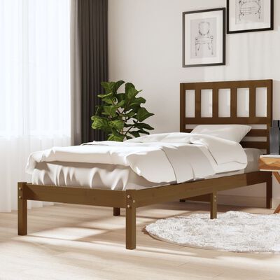 vidaXL Bedframe massief grenenhout honingbruin 100x200 cm