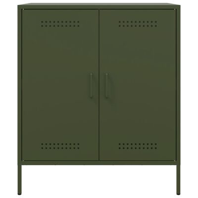 vidaXL Dressoir 68x39x79 cm staal olijfgroen