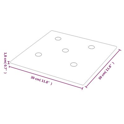 vidaXL Wandpanelen 12 st 1,08 m² 30x30 cm kunstleer crèmekleurig